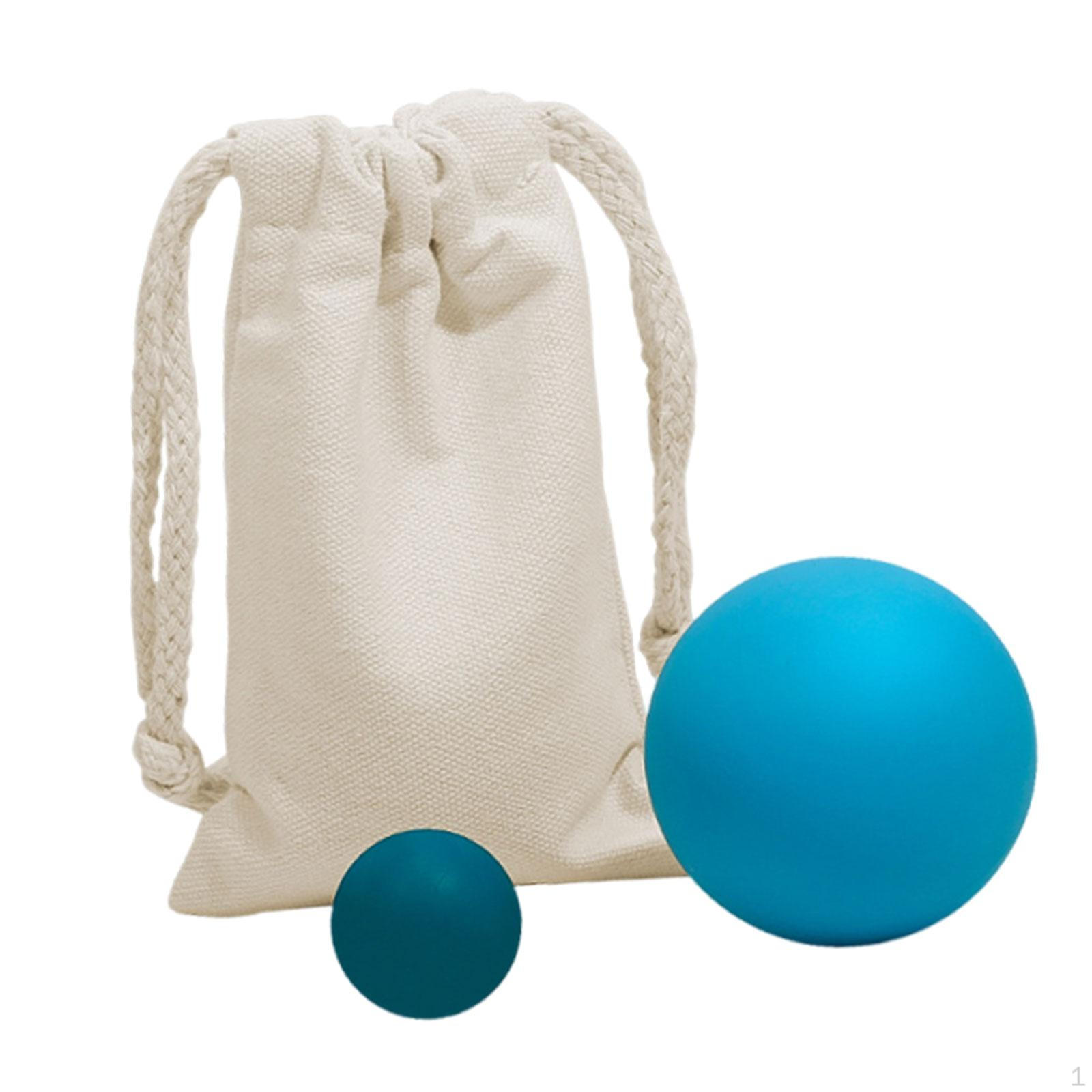 

2 шт. Массажные мячи для фасциита Портативное оборудование для спины с сумкой для хранения Йога синий