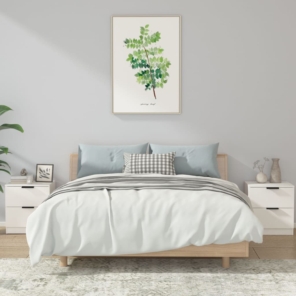 Nightstands 2 pcs White Particleboard