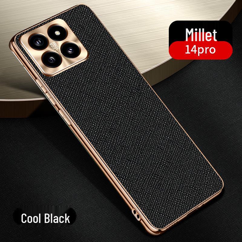 Electroplated Cross Texture Phone Case for Xiaomi 14PRO/13ULTRA/14ULTRA/12 - Light Luxury Design.