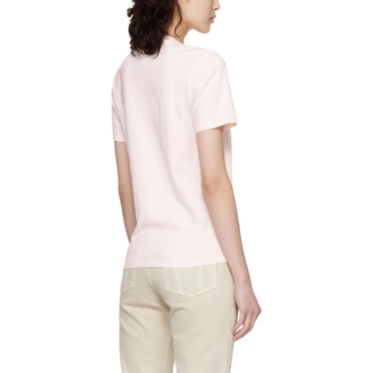 Maison Kitsune Logo Patch Round Neck Short Sleeve T-Shirt Women T-shirts QW00109KJ7026-0448