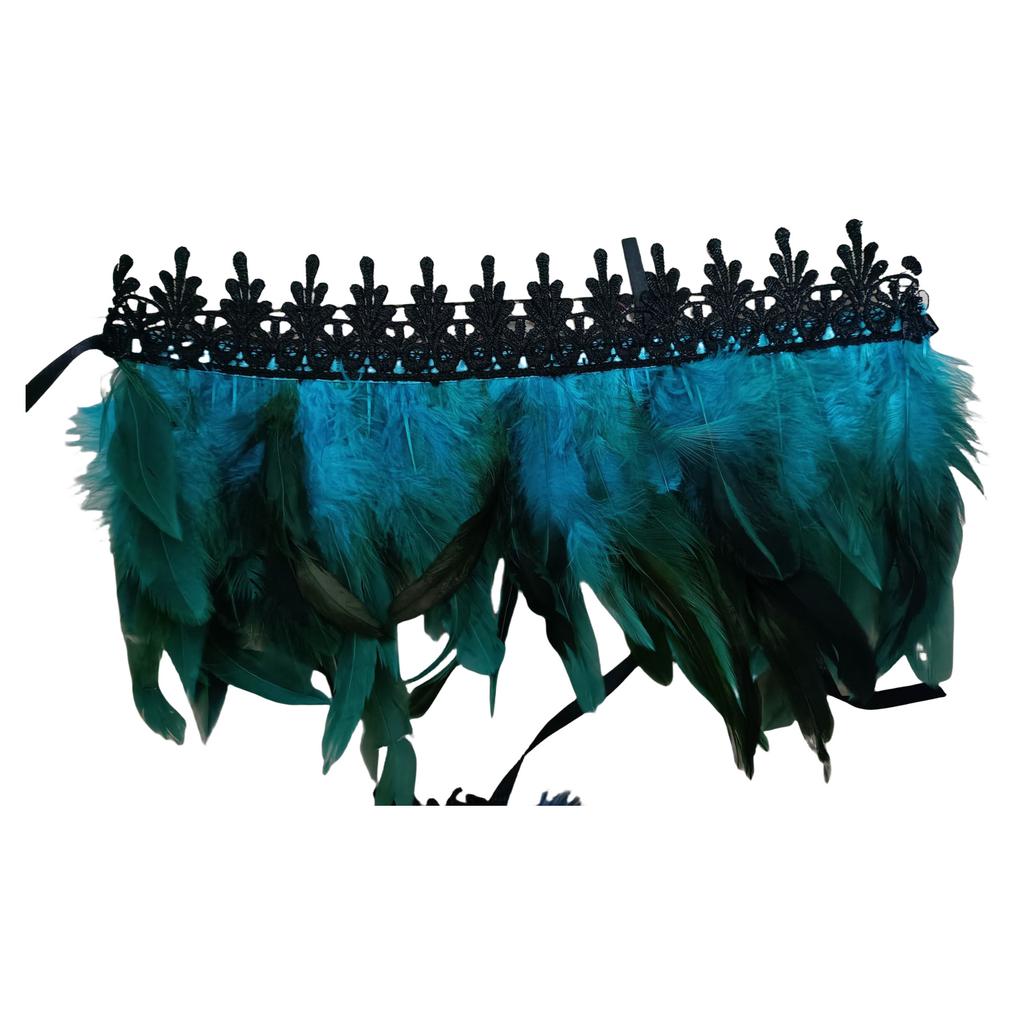 Feather Necklace Collar Neck Collar Gothic Victorian Lace Choker Neck Wrap Halloween Cosplay Party Accessories Props