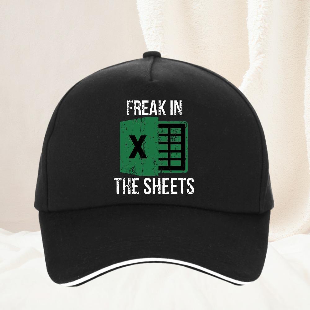 Freak in The Sheets Unisex and Women Soft Fashion hat Excel Spreadsheets Wfh Work From Home Accounting Baseball Cap