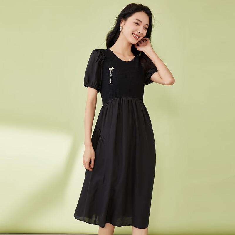 Tatu Women's Elegant Short-Sleeved Mid-Length Dress