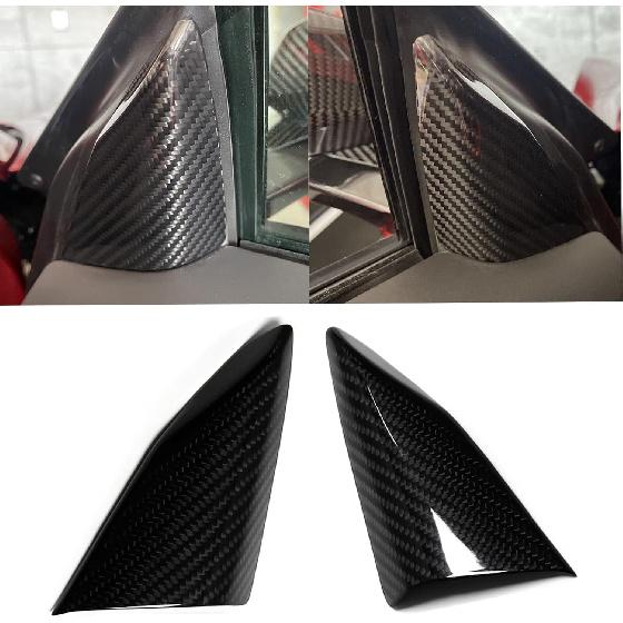 2pcs Car Front Inner A Pillar Trim for Corvette C8 Z51 Z06 Stingray HTC 2020 2021 2022 2023 2024 2025 2026,Genuine Carbon Fiber Window Triangle Cover