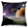 Science Fiction Universe Blue Planet Astronaut Pattern Cushion Cover Home Living Room Sofa Chair Decoration Pillow