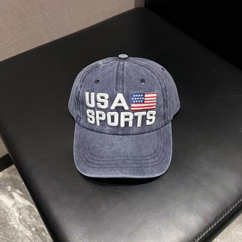 Embroidery washed old cap USAD three-dimensional embroidery retro sticker baseball cap European and American couple hat