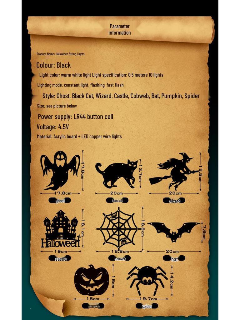 Halloween LED Pumpkin & Ghost String Lights: Spooky Room Décor with Flashing Ornaments