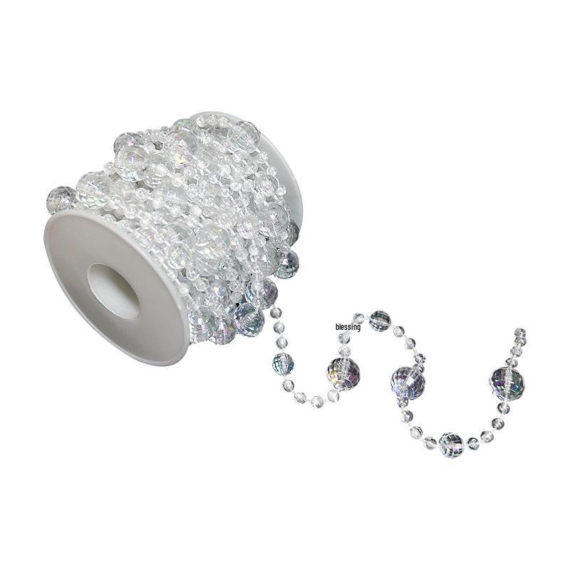 Transparent Beaded Chain Christmas Tree Ornament for Window and Home Décor
