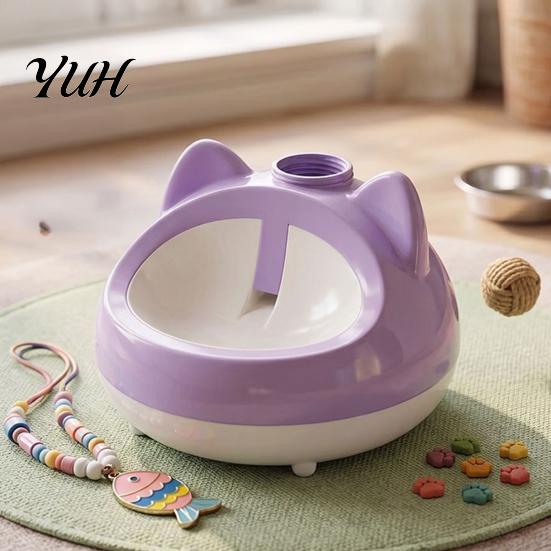 Universal Bottle Interface Pet Feeder Automatic Cat Water Dispenser, Auto Refill Feeder, Cute Dispenser Ear Design, Adapter Threaded Bowl for