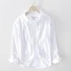 Men's Summer Thin Linen Shirt Casual Long Sleeve Top Youthful Japanese Style Cotton Linen Cardigan Shirt