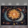 VIKAMA Vintage Sun Moon And Stars Tarot Tapestry BohemianStyle Decorative Piece For The Living Room Bedroom Or Above The Bed