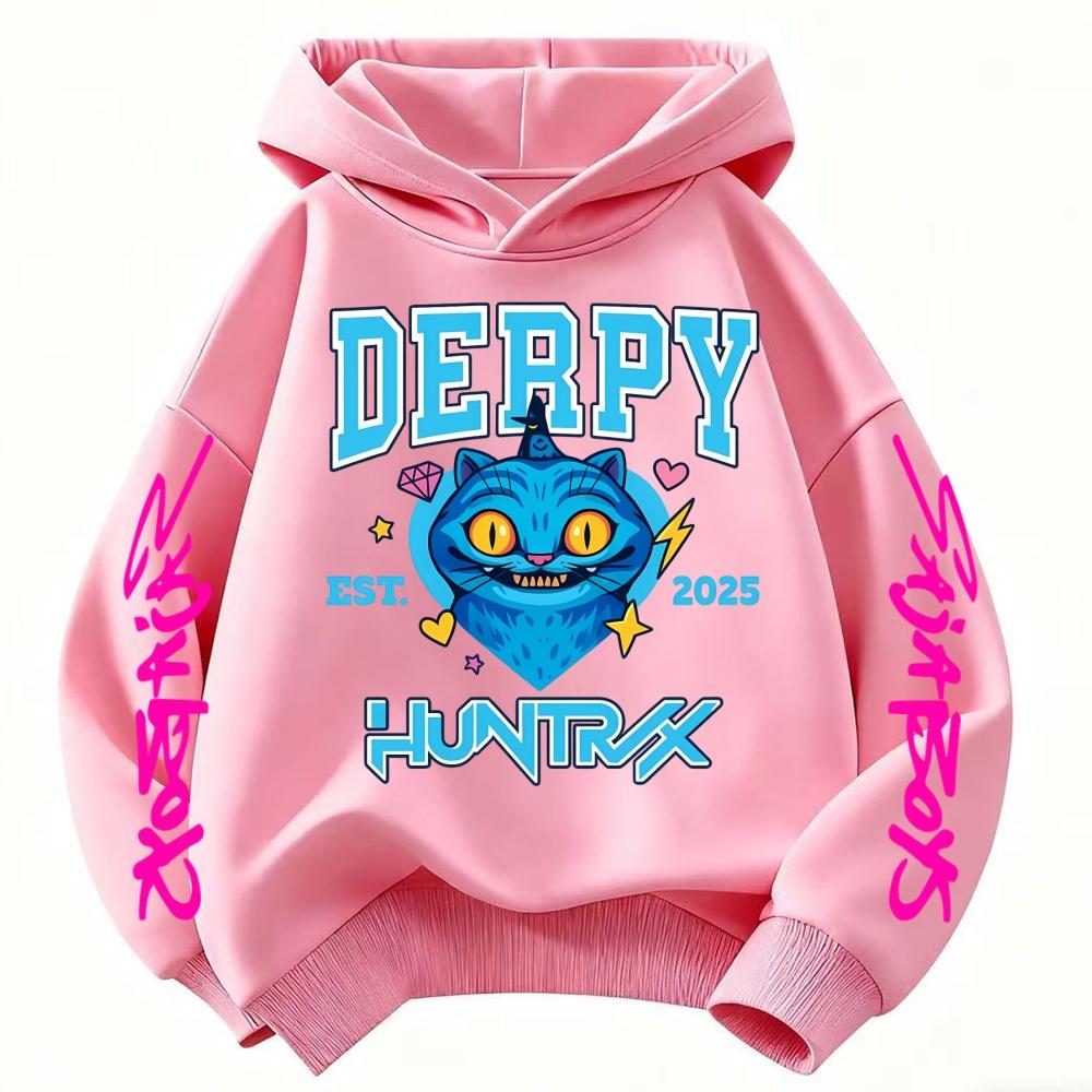 KPop Loveci Démonů Huntrix Mikina derpy tygr roztomilé potisky Dětské Oblečení Podzim/Zima Mikina Dětské Vrchní díly