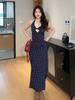 Kink Lace Neck Sling Floral Dress Women's Summer New Seaside Vacation Beach Dress
