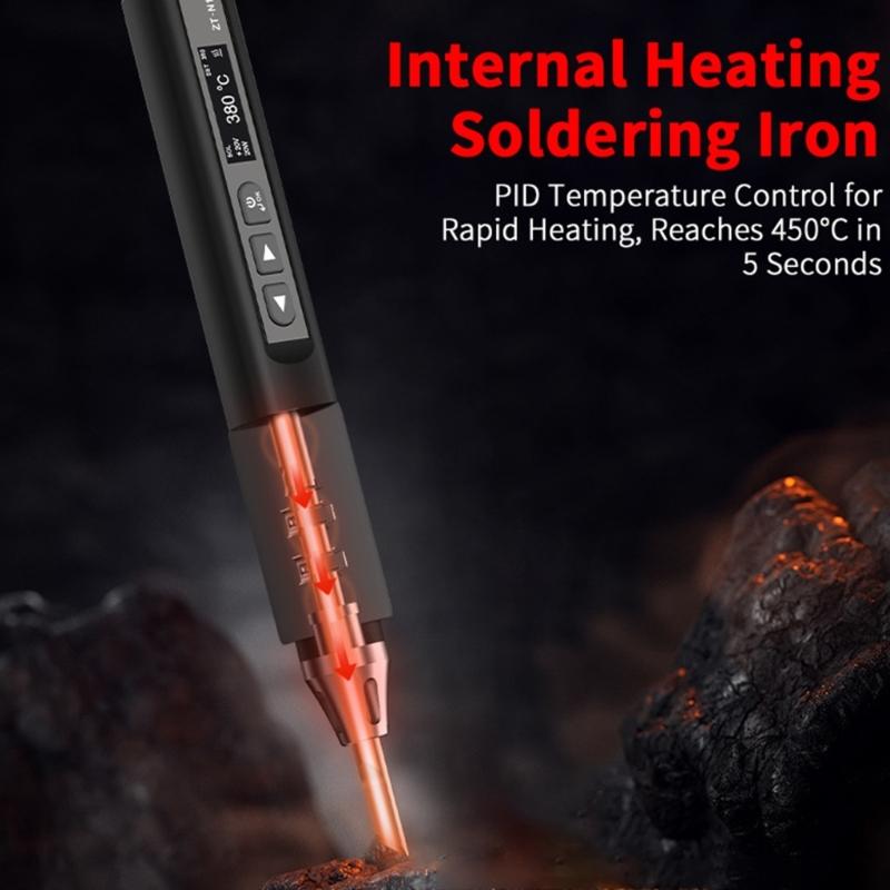 Intelligent Temperature Control Soldering Iron 96W Welder High Power Welding Pen for Fast Heating &Precise Welding