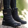 Men's Winter Warm Snow Boots Water Resistant Zipper Faux Fur Lining Mid Calf Ankle Booties Non-Slip Outdoor Walking Hiking Work Boots Shoes for Men