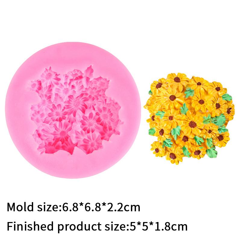 Mini Rose Camellia Daisy Flower Silicone Sugarcraft Mold Cookie Cupcake Chocolate Baking Mold Fondant Cake Decorating Tools