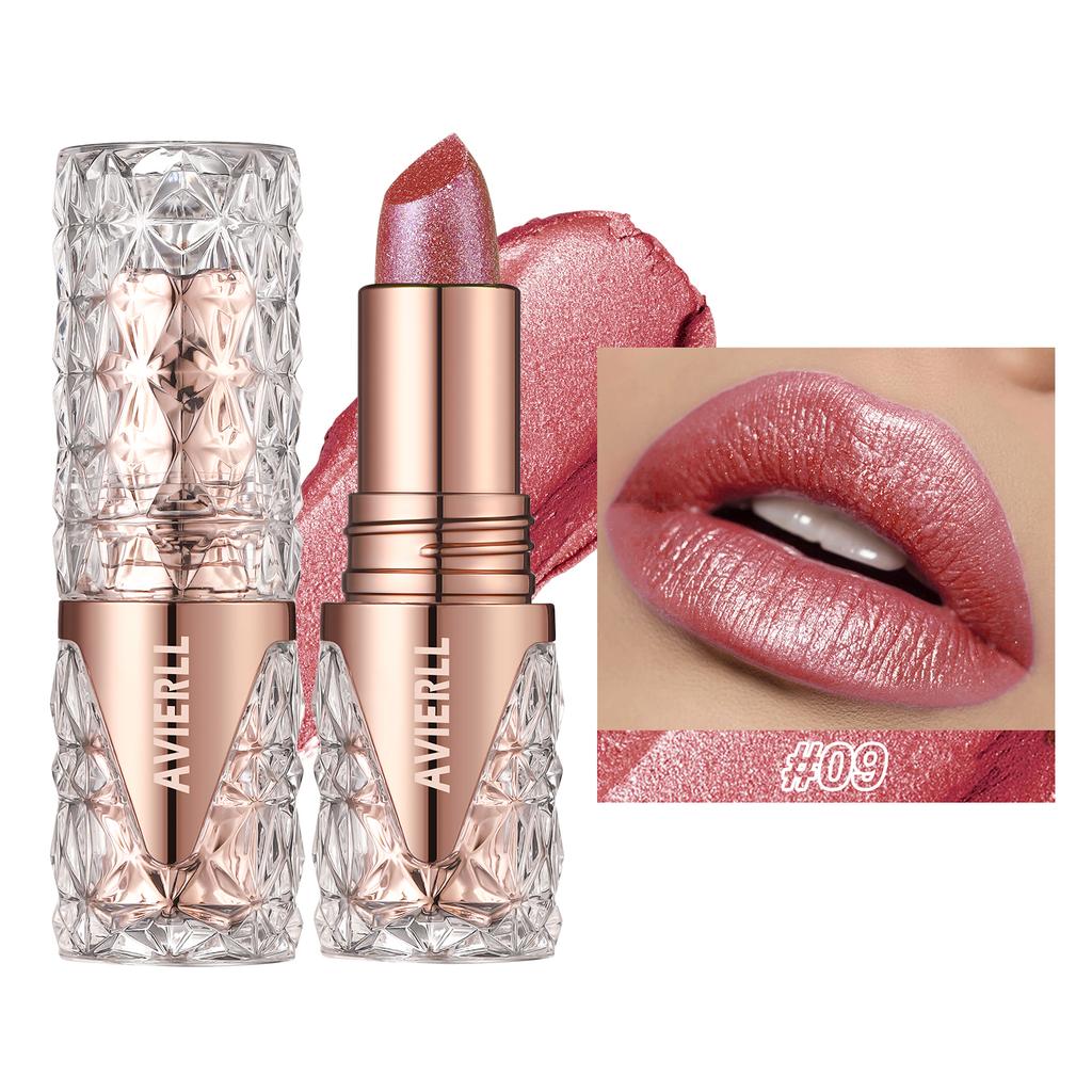 Perleťová rtěnka s jemným třpytem, hydratační hedvábná mořská panna, růžová, dlouhotrvající voděodolný lesk na rty, make-up na rty