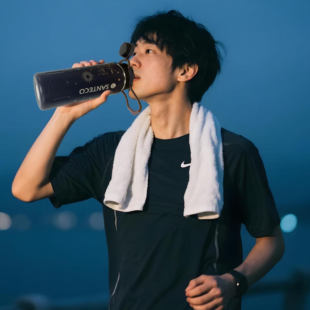 SANTECO 710ml Water Bottle with a Celestial Constellation Design, Insulates Hot and Cold Water, Vacuum Insulated, Stainless Steel Thermos Bottle with