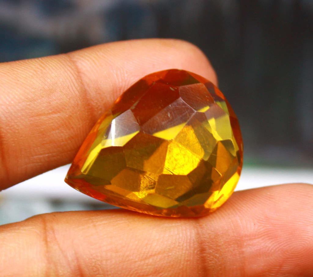 Awesome Big Offer 42.20 Carat Pear Shape Brazil Yellow Citrine Certified Gemstone SN644