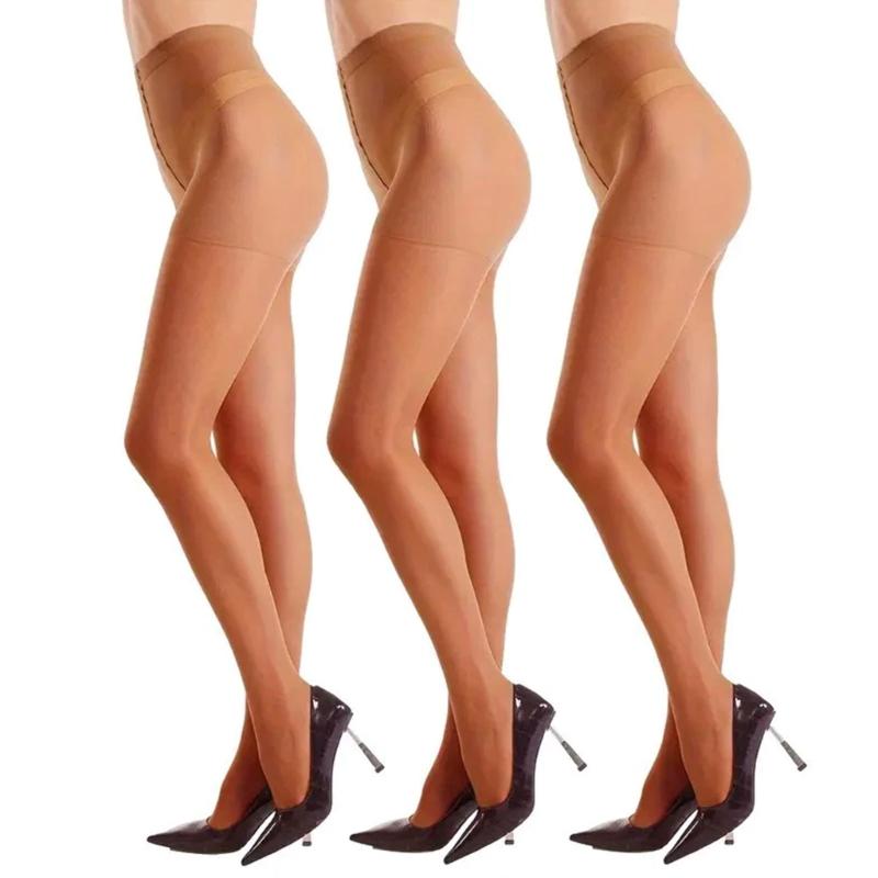 3 Piece Ultra Thin Anti Run Nylon Stockings Breathable Pantyhose Comfortable Seamlessly Leggings For Daily Wear