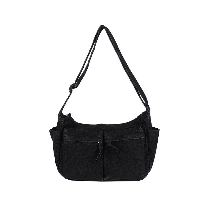 

Korean version of literary and artistic style denim casual simple messenger cloth bag commuting versatile anti-splashing water men s and women s model