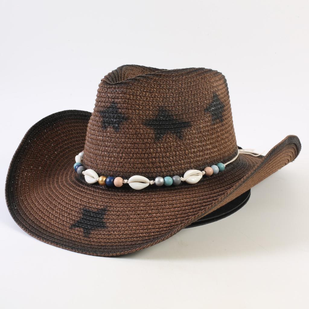 Best-selling Western cowboy hats for men and women, fashionable sunshade straw hats, classic outdoor Western cowboy hats