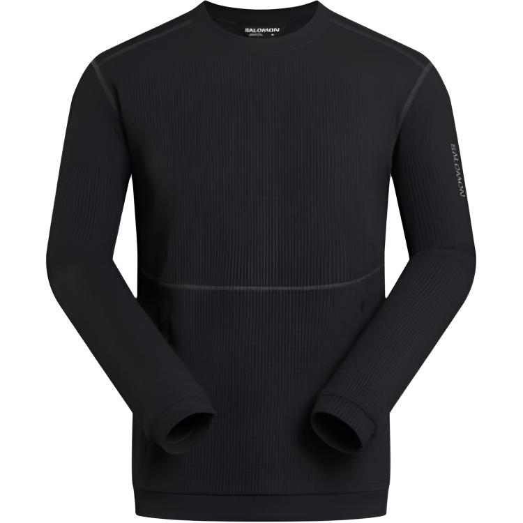 SALOMON Sweatshirts Men s Black Crew Neck Moderate Regular C28496 180/100A(L)