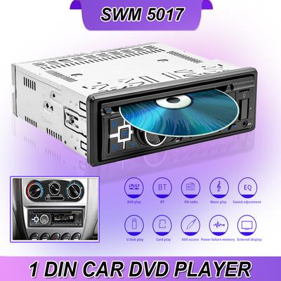 1Din Car DVD Player Universal Multimedia Bluetooth Music EQ Stereo USB TF Card FM AM Autoradio AUX Input MP3 Player