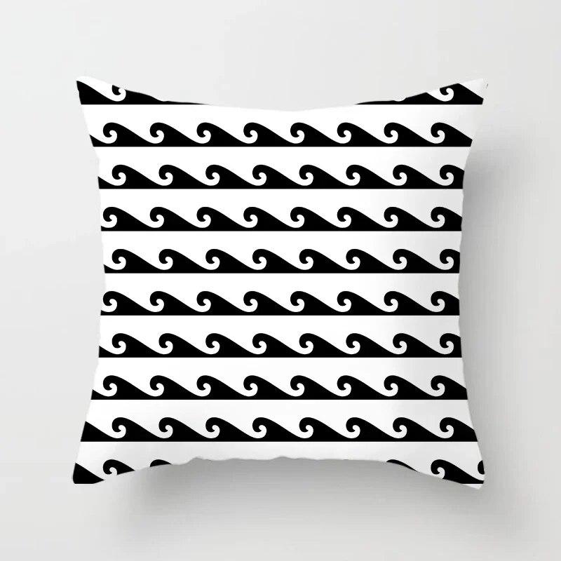 Home Decor Compass Anchor Pillow Cover Blue Mediterranean Cushion Gift Sofa Office Accessory Ornament 45x45cm