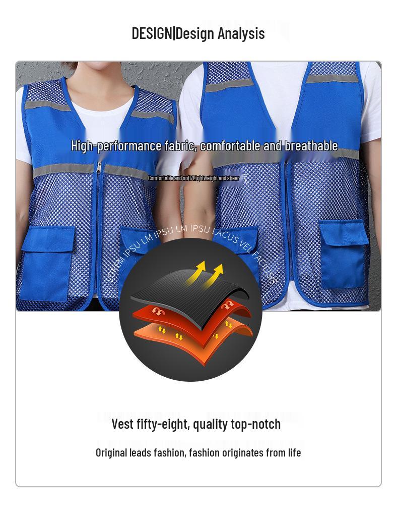 Breathable Summer Reflective Mesh Vest for Volunteer and Work Activities