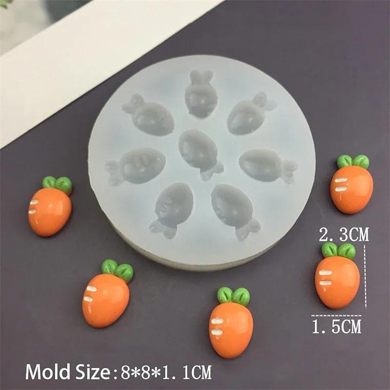 High Temperature Resistant Silicone Molds Mini Carrot Shape Cakes Molds Chocolate Candy Easter Cakes Baking Decoration Tools