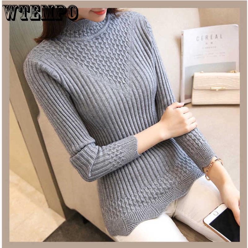 Women's Sweaters High Elastic Turtleneck Sweater Winter Slim Sexy Bottoming Basic Knit Pullover Jumper