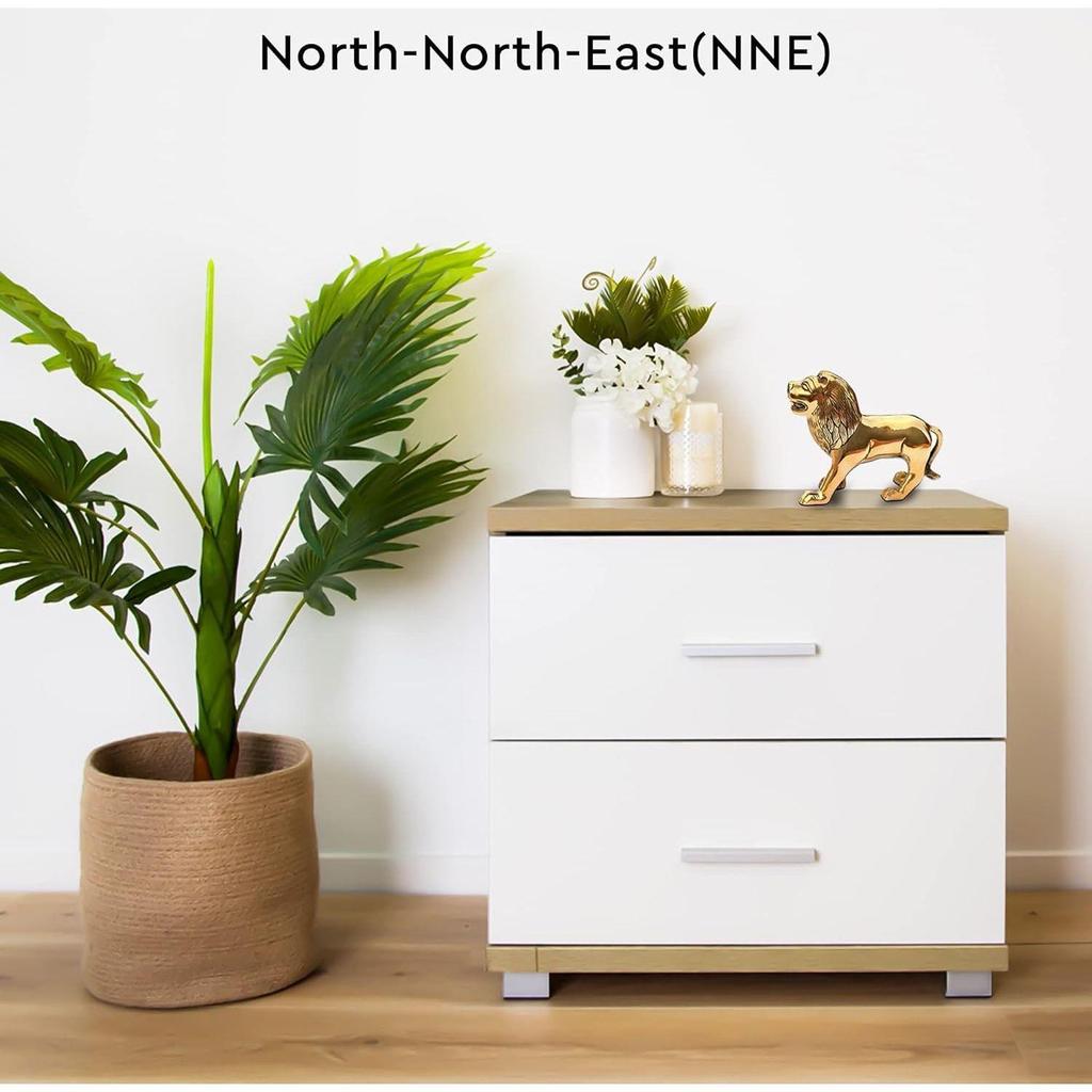 Brass Lion Statue | Height-9.5 Cm Aprrox. | Vastu Idol for Home and Office | Zonal Placement-NNE |