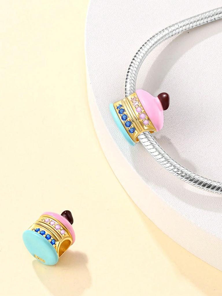 Birthday Cake Donuts Beads Charm Copper Plated Fit Charms Copperoriginal Bracelet For Jewelry Making Diy Charm