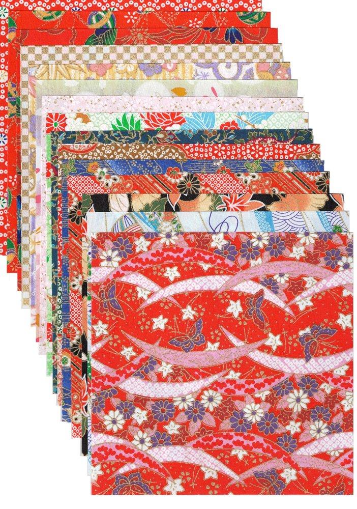 Kawasumi Washi Chiyogami Yuzen Washi 100 1 sheet 100 sheets Paper, 15x15cm, patterns, each,