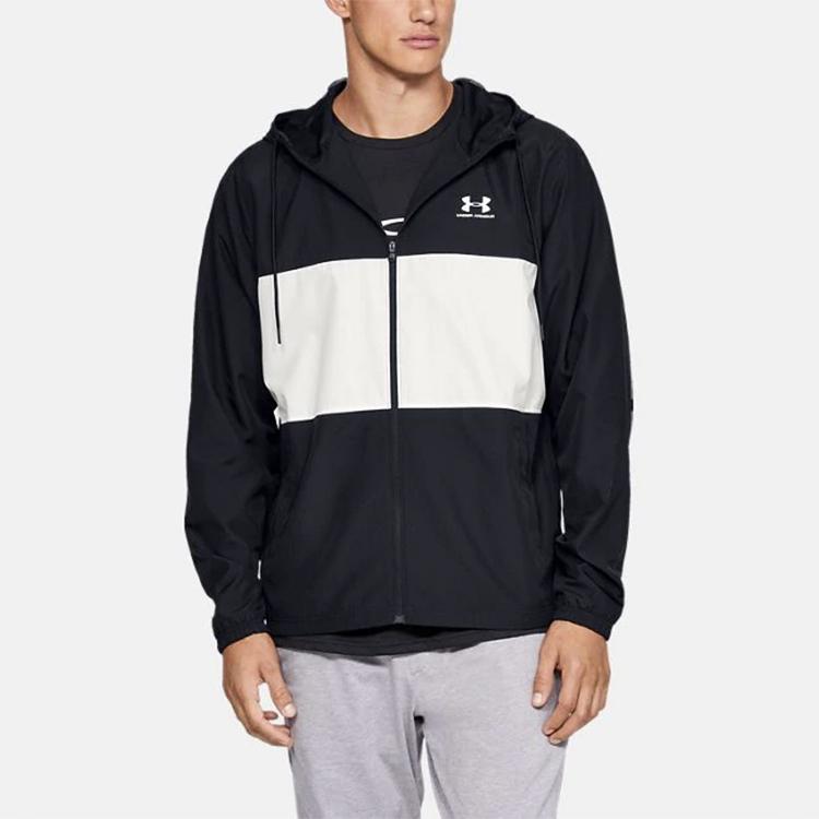 Under Armour Sportstyle Wind Logo Hoodie Jacket Men Jackets Black 1329297-001