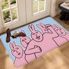 My F-Friend Pink Rabbit Funny Anime Floor Mat INS Style Soft Bedroom Floor House Laundry Room Mat Anti-skid Household Carpets