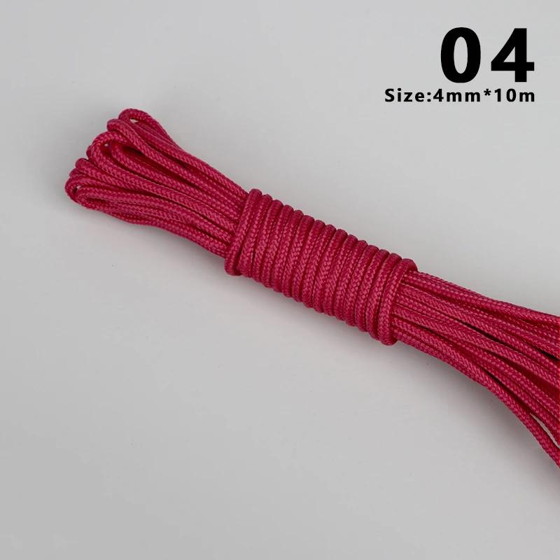 10m 4/6/8mm Thicken Nylon Rope Non-slip Wear-Resistant Strong Braided Rope DIY Bag Clothesline Handicrafts Making Accessories