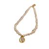 Baroque Pearl Necklace Women's Niche Light Luxury Versatile Love Beaded Collarbone Chain Temperament Pendant Wind