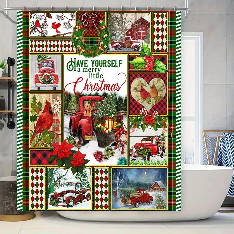 christmas shower curtain 90x180cm