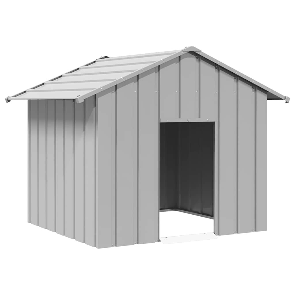 Vidaxl Dog House With Roof, 131X101X102 Cm, Galvanized Steel