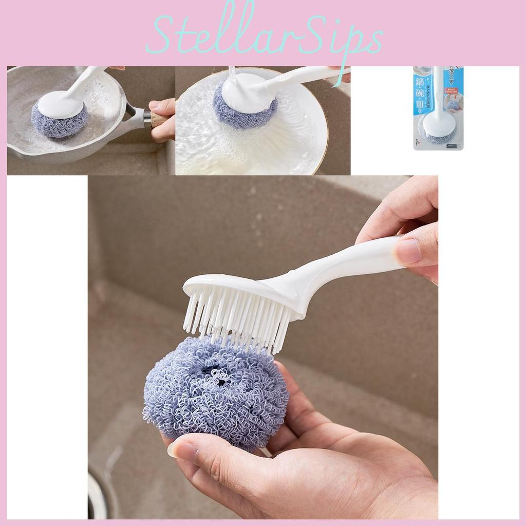 Pp Abs Long Handle Dish Scrubber Nano Fiber Cleaning Brush For Kitchen Utensils And Pans