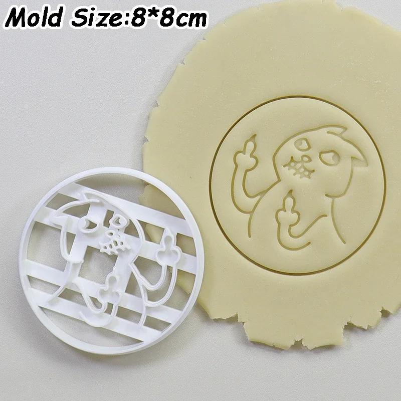 Halloween Cat Cookie Cutter Cartoon Creative Mischievous Cat Cookie Mold Animal Cookie Stamp Pressable Biscuit Mold Cake Decor