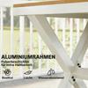 Garden Furniture Set Seating Group 7-Piece Table with 6 Stackable Chairs Wood Look Aluminum Frame Teak