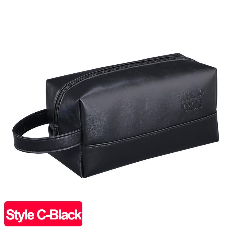 Waterproof PU Leather Men Business Travel Toiletry Bag Shaving Cosmetic Organizer Pouch