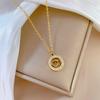 Double Ring Love Minimalist Furnace Real Gold Necklace Female Collarbone Chain Accessories