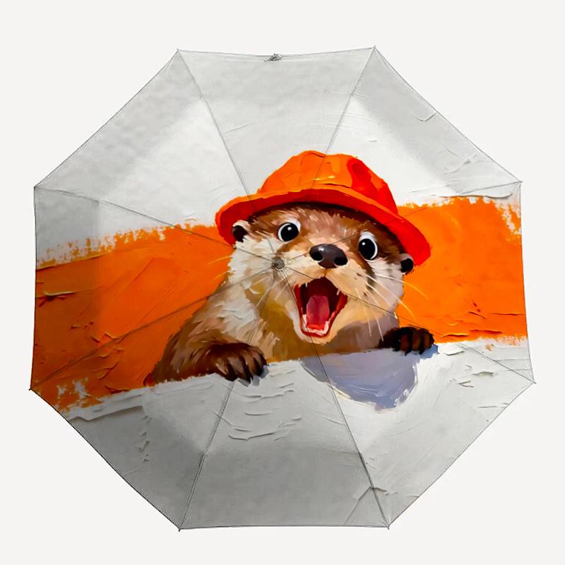 

1pc Otter Hat Umbrella That Opens Closes Automatically Perfect Gift with a Convenient Folding Mechanism 90