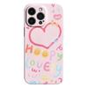 Love Heart Glossy Film Hard PC Phone Case for Oppo A6 A5 A78 A3 A3X A60 A74 A38 A58 A96 A57 A76 A36 A17 A16e A55 Pro 4G 5G