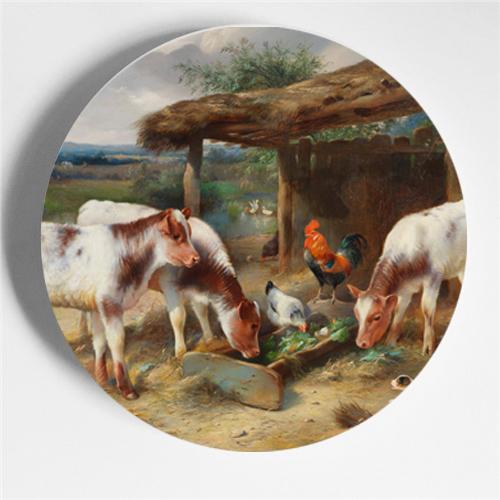 Walter Hunt Fratelli Pittura Arte Piatto Edgar Hunt Animale Cane Gatto Pecora Cavallo Piatto Decorativo Piatto da Appendere Arte Sfondo