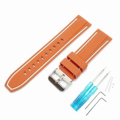 BLANCPAIN X Swatch Exclusive Rubber Strap with Double Lines (Orange/Beige)